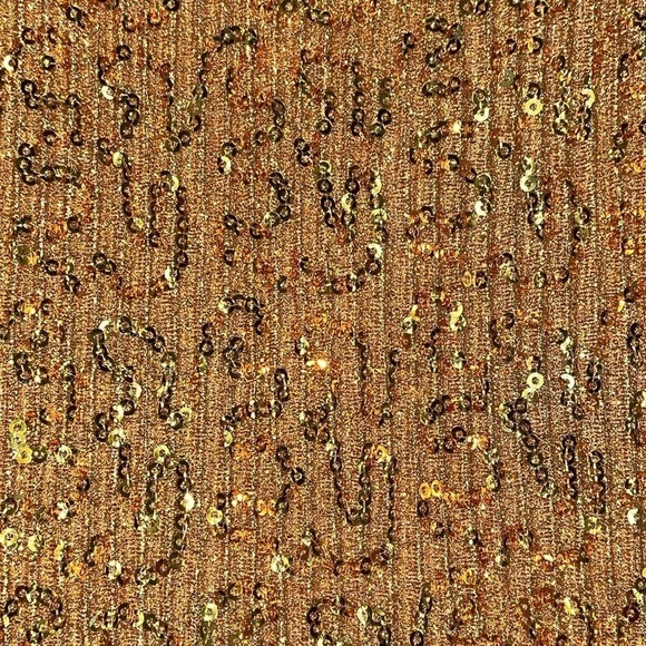 New Stine Goya Odis Mini Shift Dress Gold Sequin Sparkle Long Sleeve Sz S - Picture 12 of 16